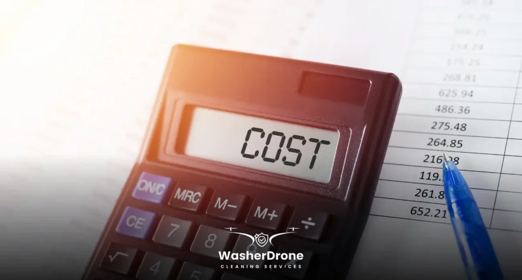Calculator displaying cost calculations