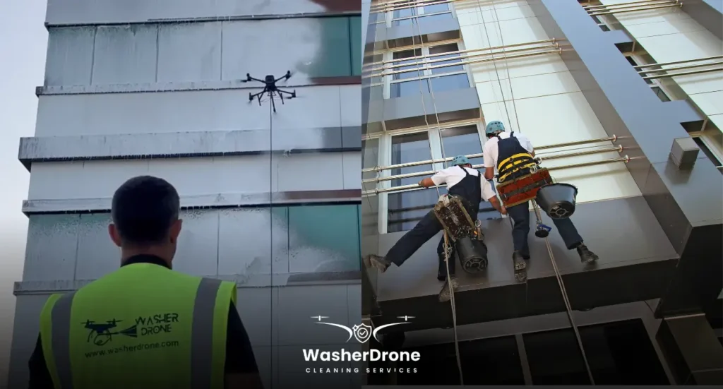 Drone cleaning versus traditional methods